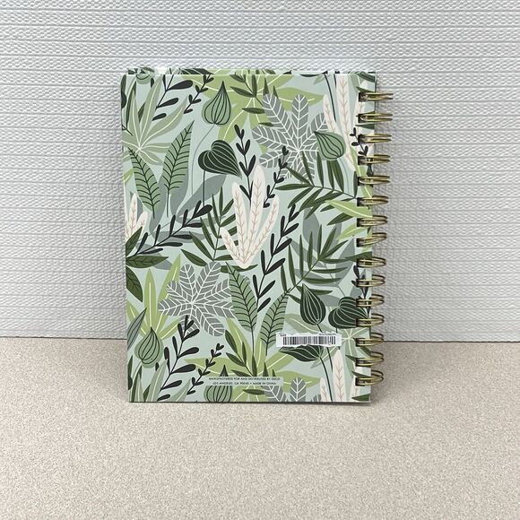 BLESSED Lined Hardcover Journal Notebook Green Gold Leaf Allover Print - Picture 5 of 17